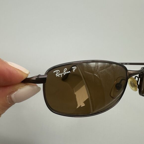 Ray-Ban RB3162 Sleek 012/47 Sunglasses Brown Metal 52-19 Flex Hinge Polarized - Picture 5 of 16